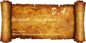 Draskóczy Andor névjegykártya