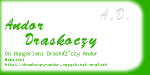 andor draskoczy business card